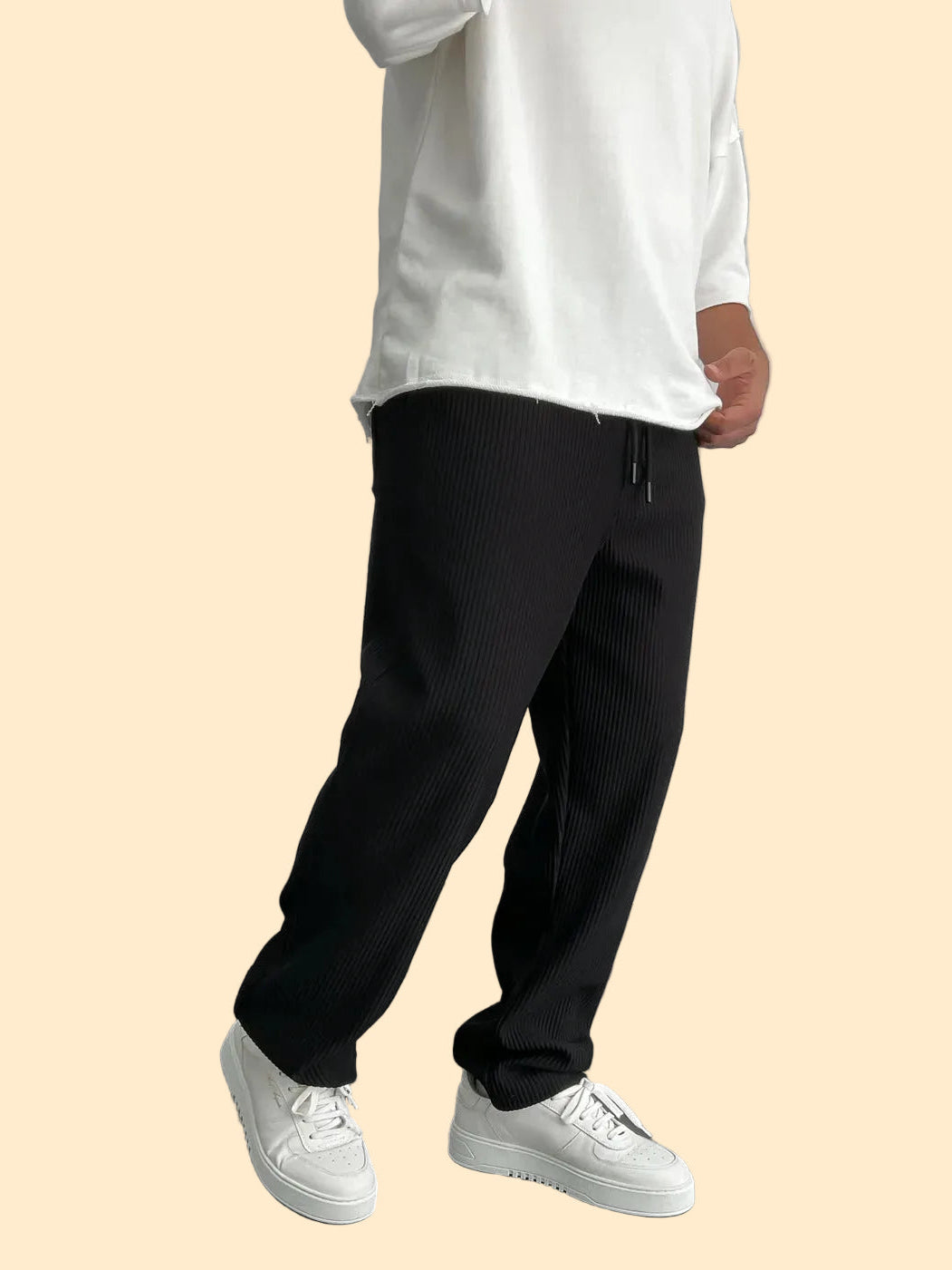 Heren Corduroy Broek - Relaxed fit met ribstructuur