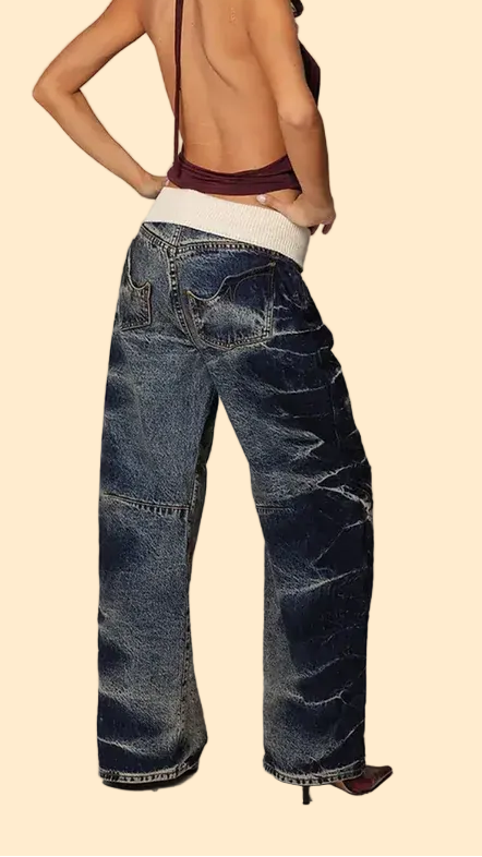 Tide Fade Fold-Over Jeans