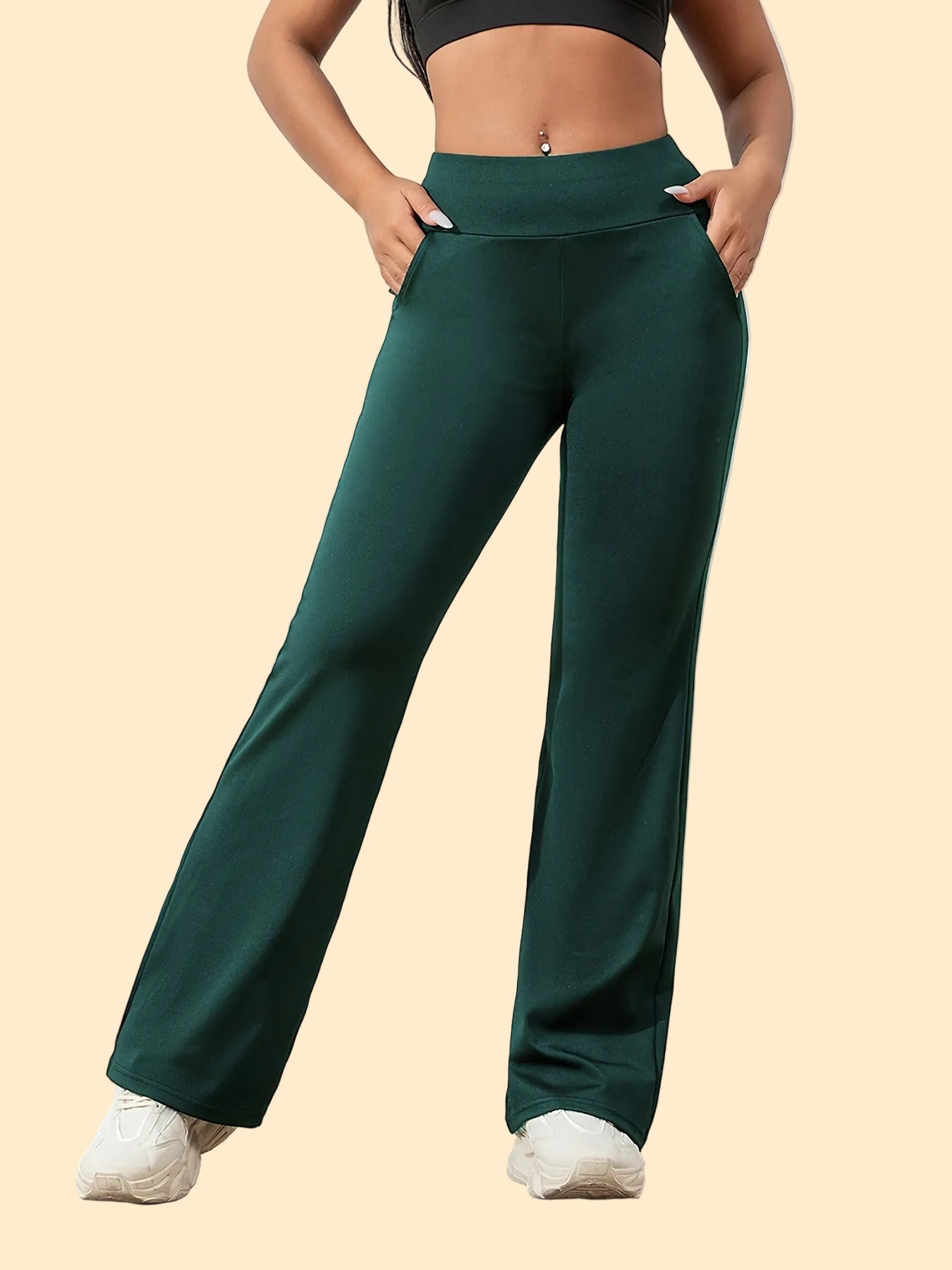 Comfy Stretch Flared Pants - High Waist