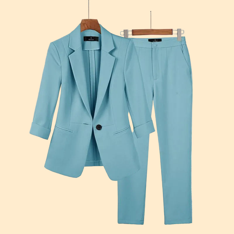 Chique Elegante Dames Blazer Set met Pantalon