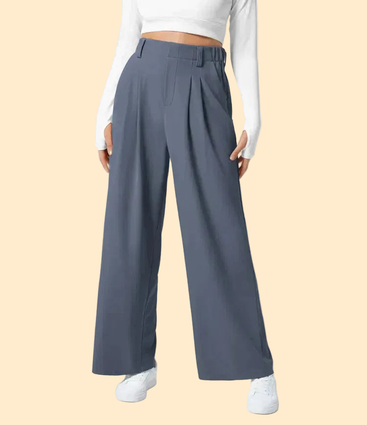 Plissé Wide-Leg Trousers