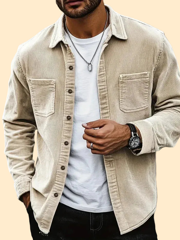 Heren Corduroy Overshirt - Casual fit