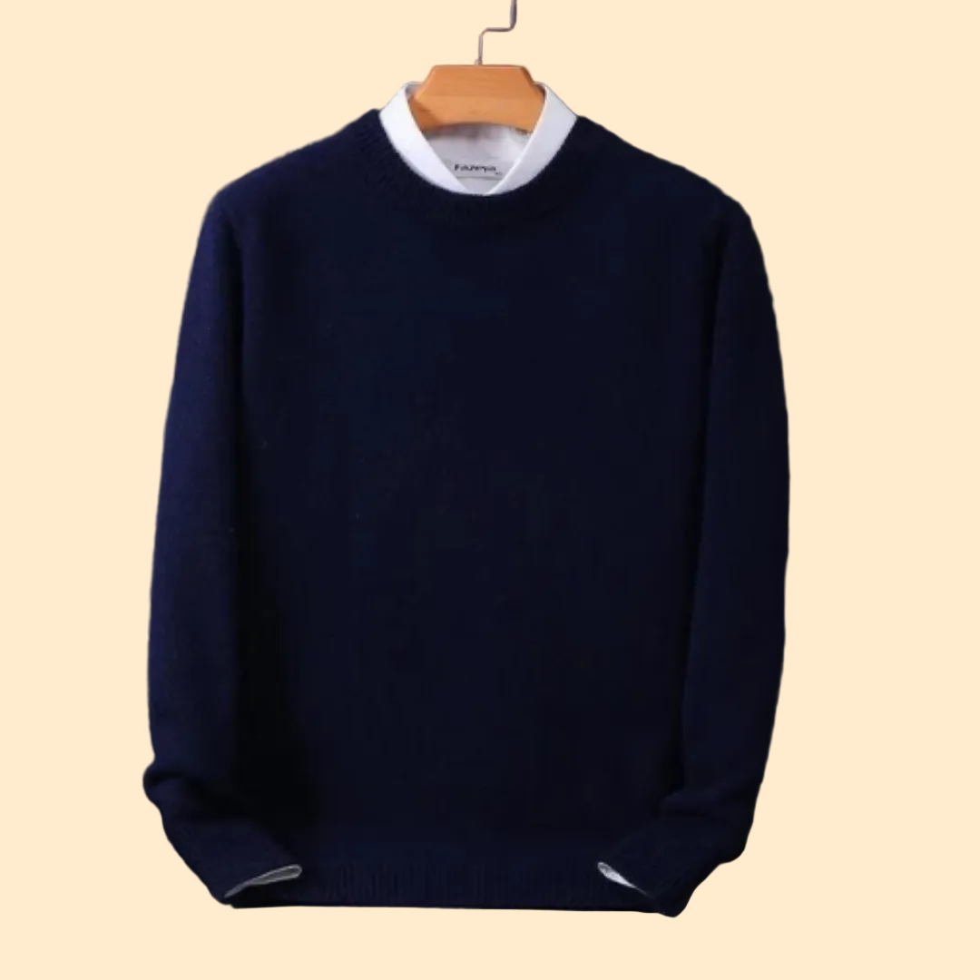 Heren knit sweater met tijdloze ronde hals