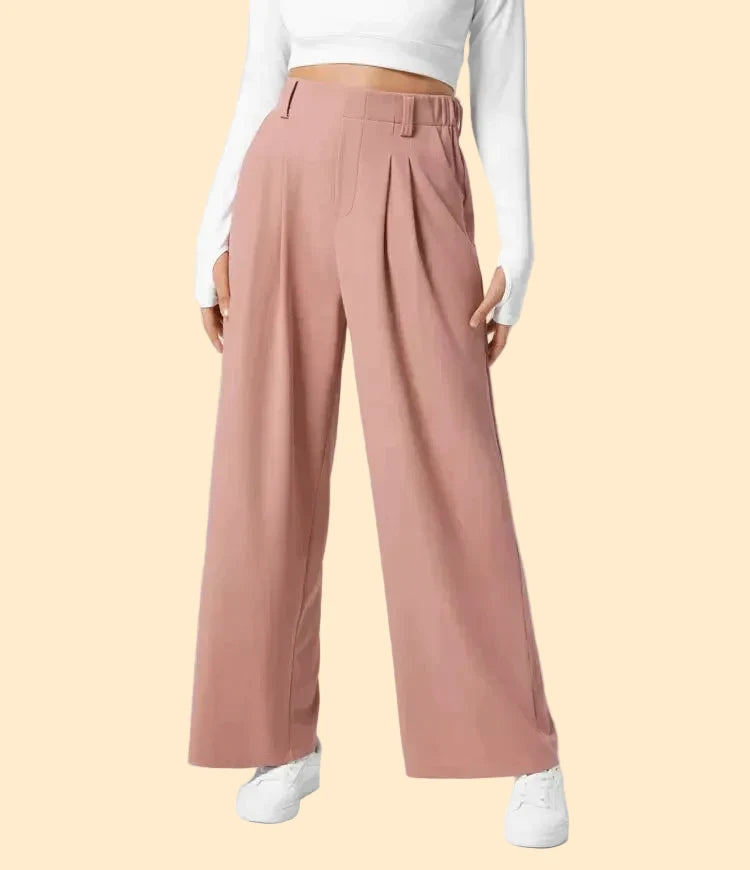 Pleated Wide-Leg Trousers