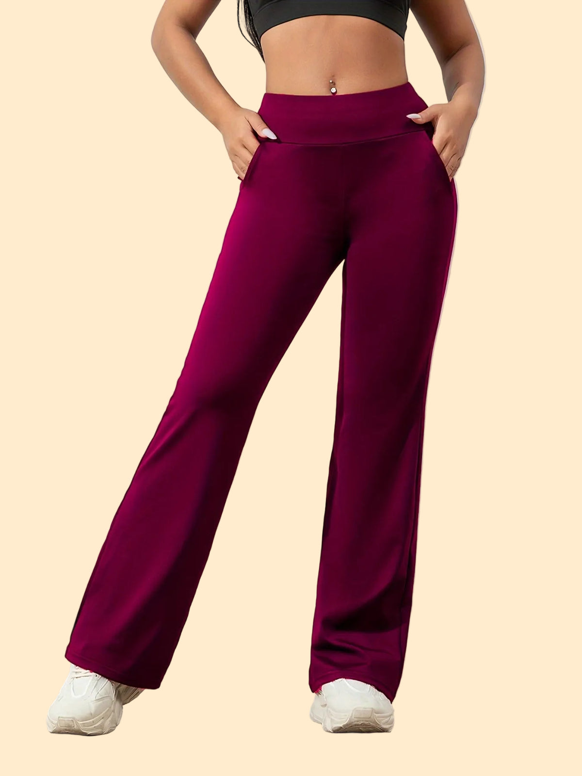 Comfy Stretch High-Waisted Flared Pants