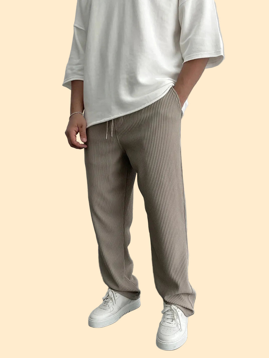 Heren Corduroy Broek - Relaxed fit met ribstructuur