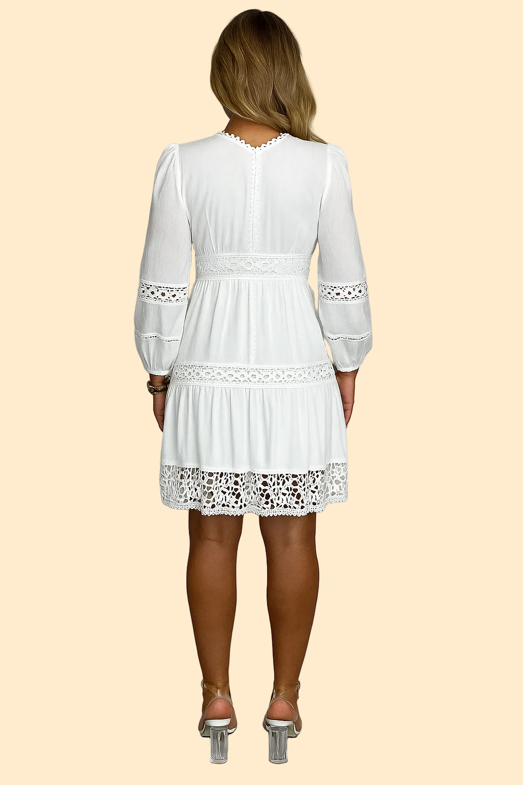 Comfortable Lace Dress with V-Neck