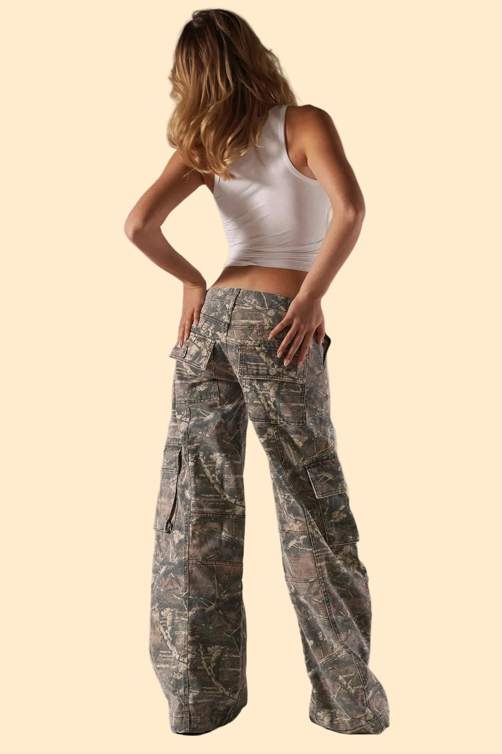Utility Cargo Broek met Camo Print