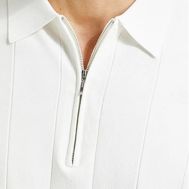 Classic Textured Striped Polo
