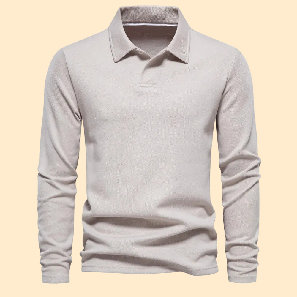 Luxe Heren Poloshirt met Lange Mouwen