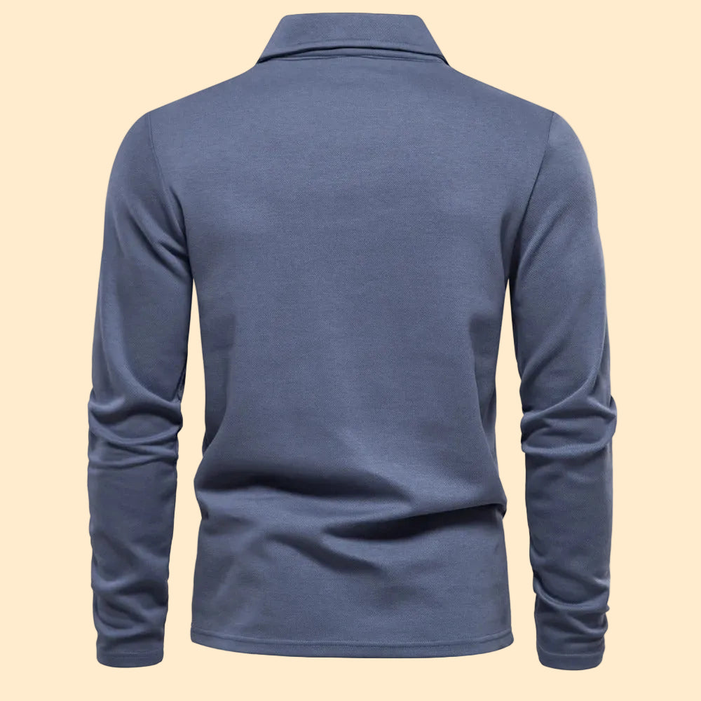 Luxe Heren Poloshirt met Lange Mouwen