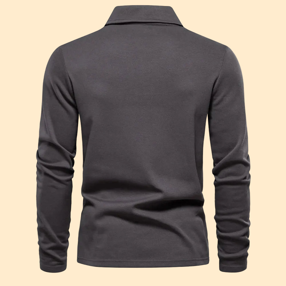 Luxe Heren Poloshirt met Lange Mouwen