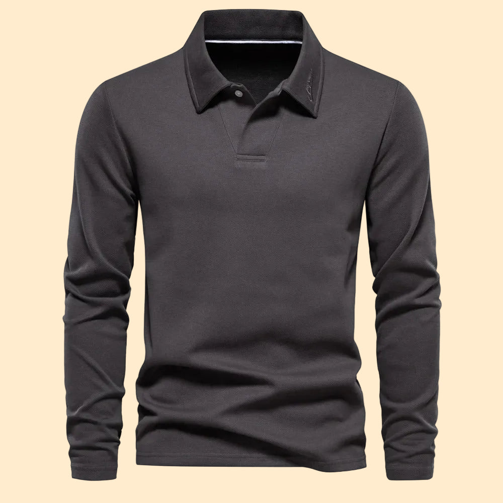 Luxe Heren Poloshirt met Lange Mouwen