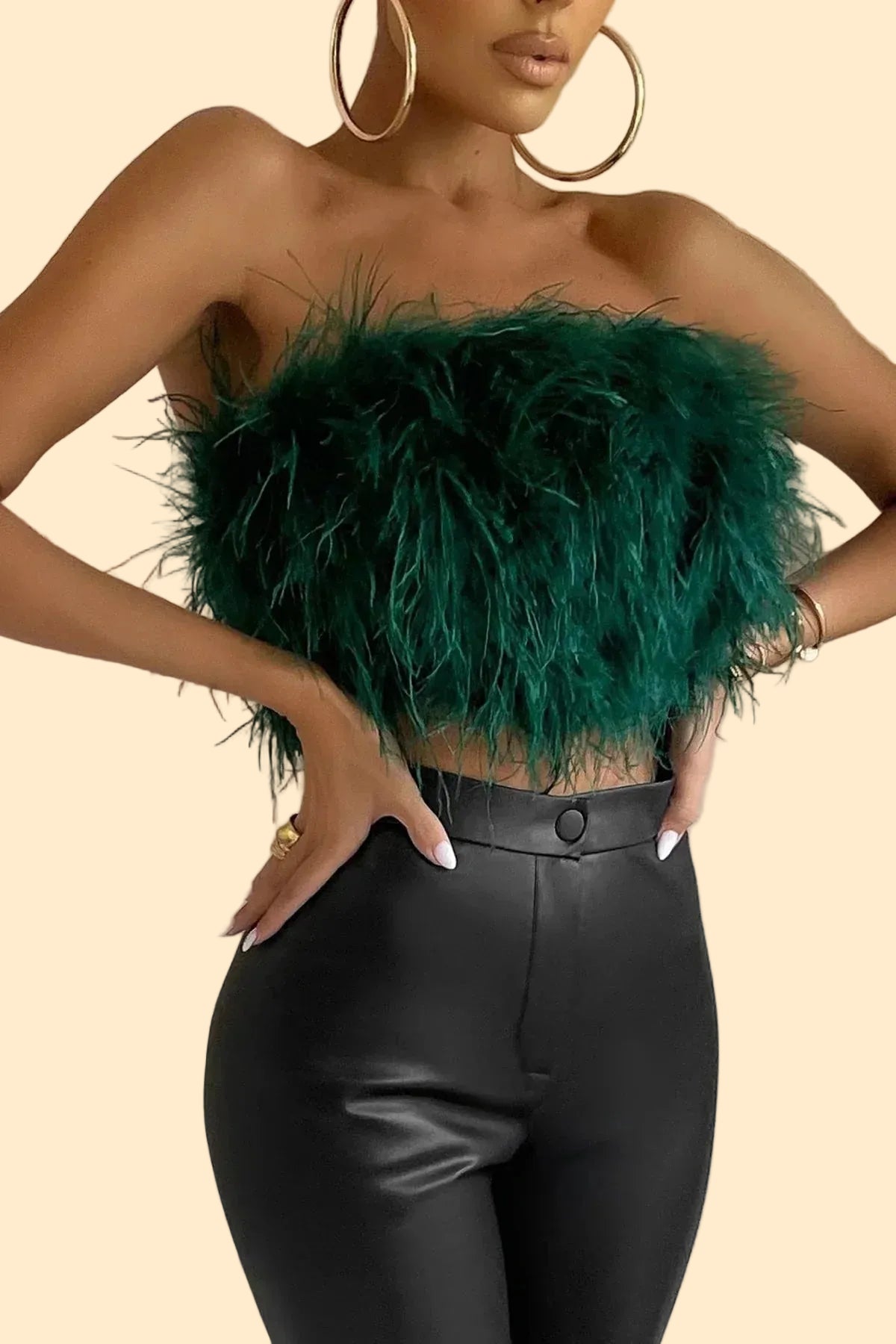 Feather Crop Top