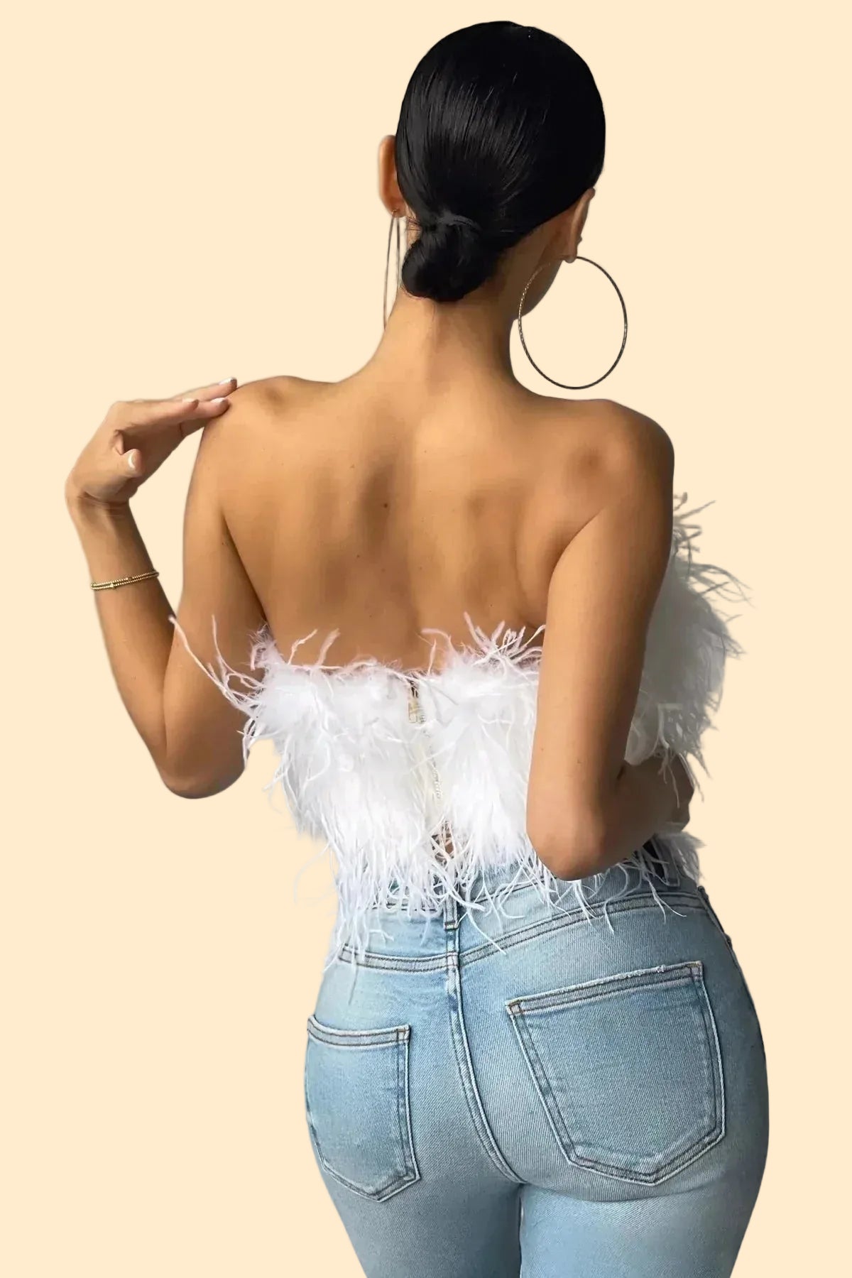 Feather Crop Top