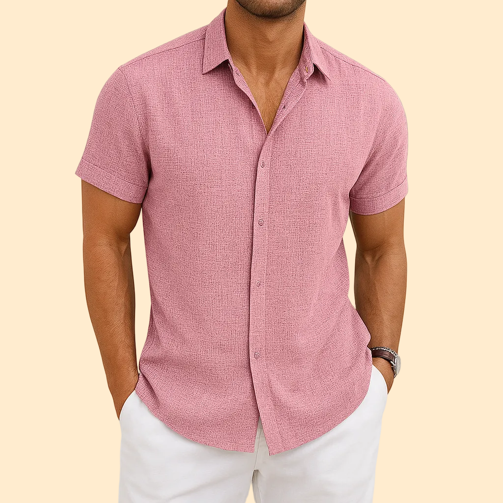 Heren Overhemd met korte mouwen en zomers comfort
