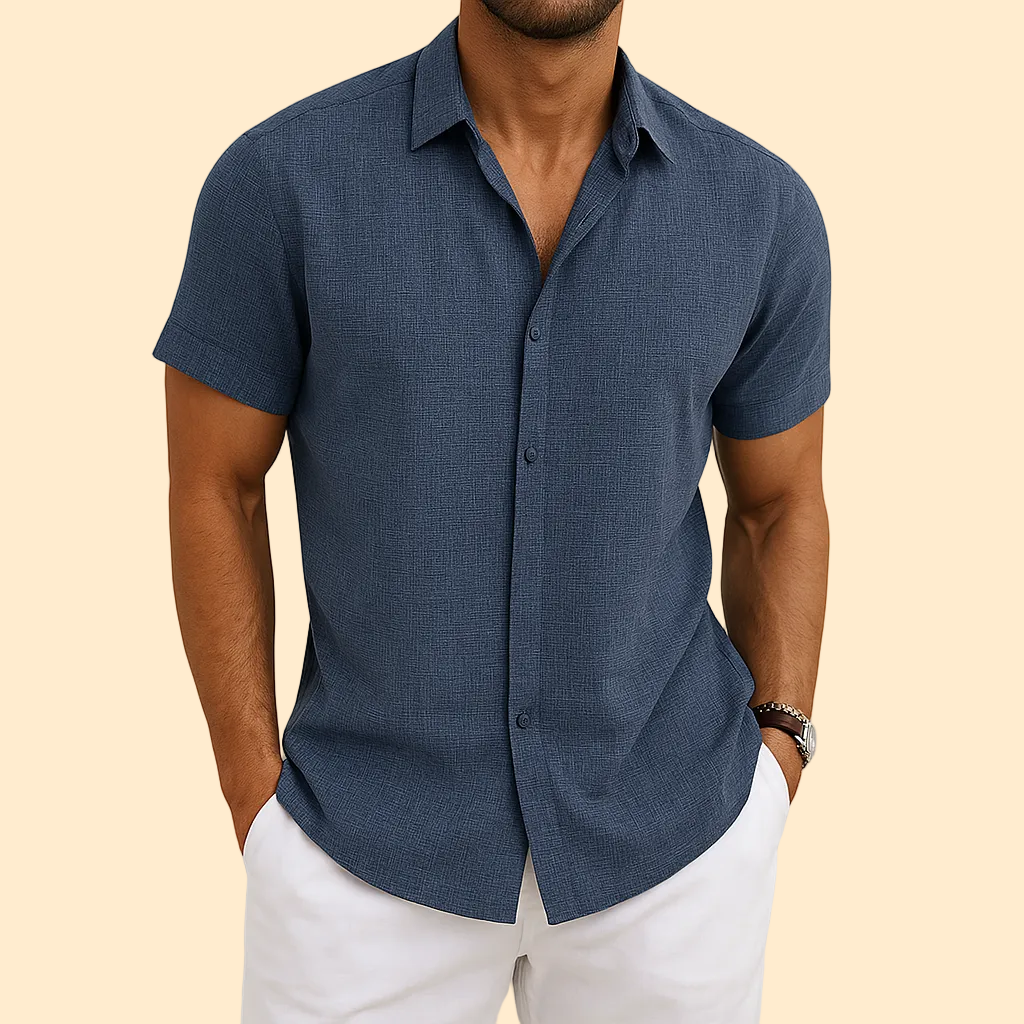 Heren Overhemd met korte mouwen en zomers comfort