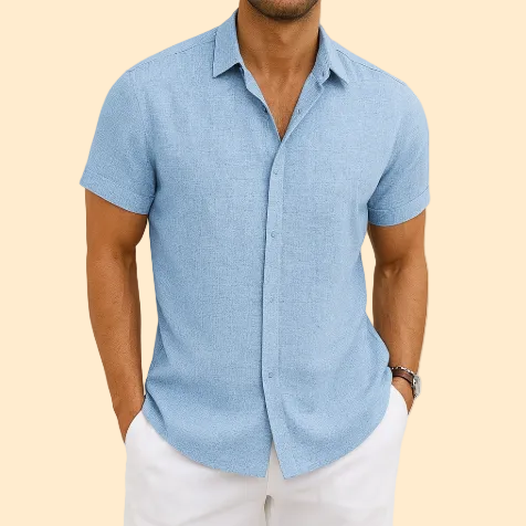 Heren Overhemd met korte mouwen en zomers comfort