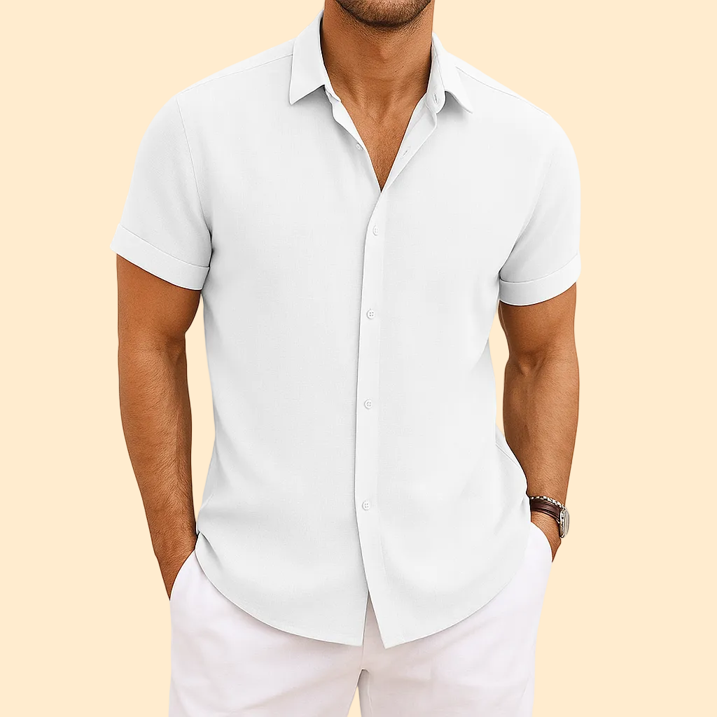 Heren Overhemd met korte mouwen en zomers comfort