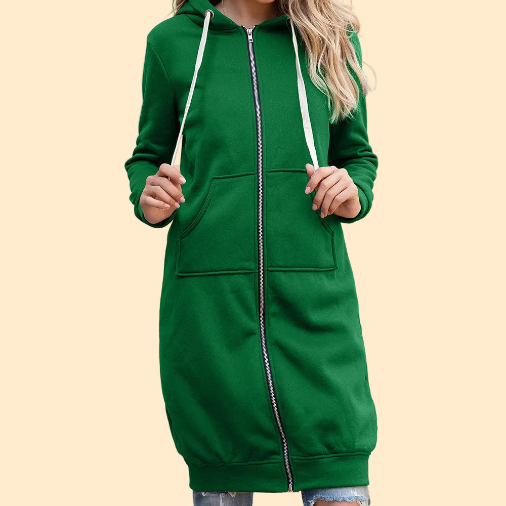 Oversized Women’s Hoodie Dress with Zipper