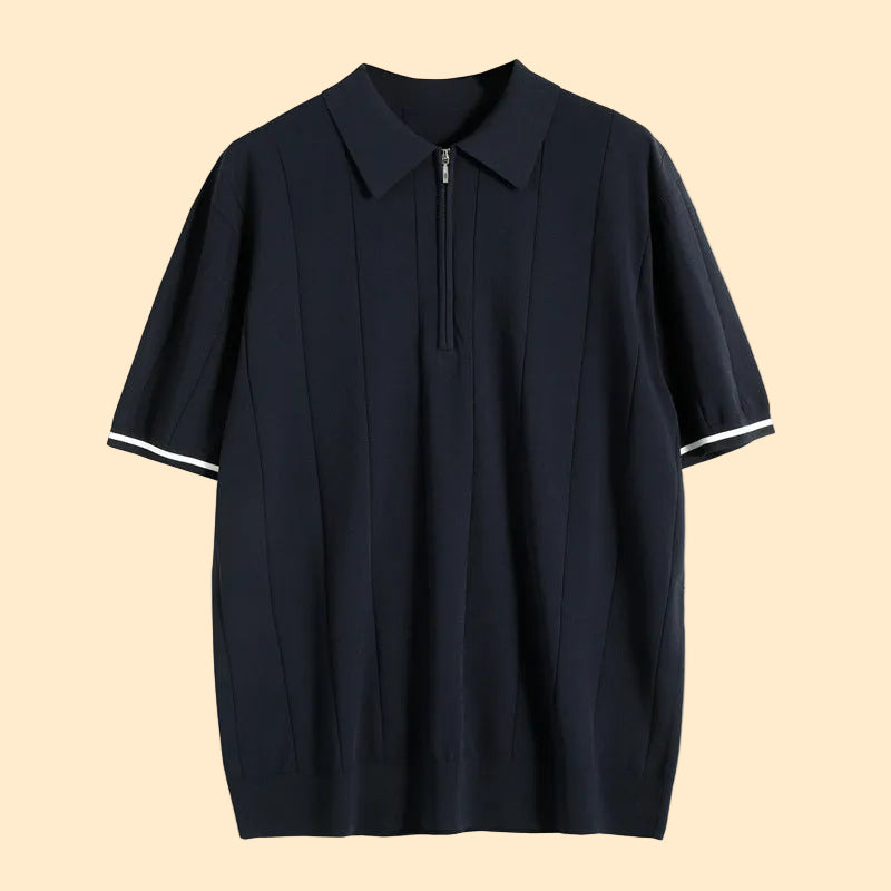 Classic Textured Striped Polo