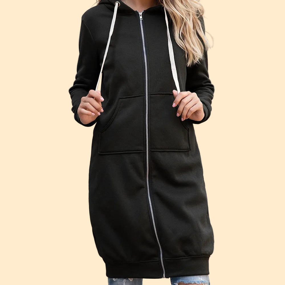 Oversized Women’s Hoodie Dress with Zipper