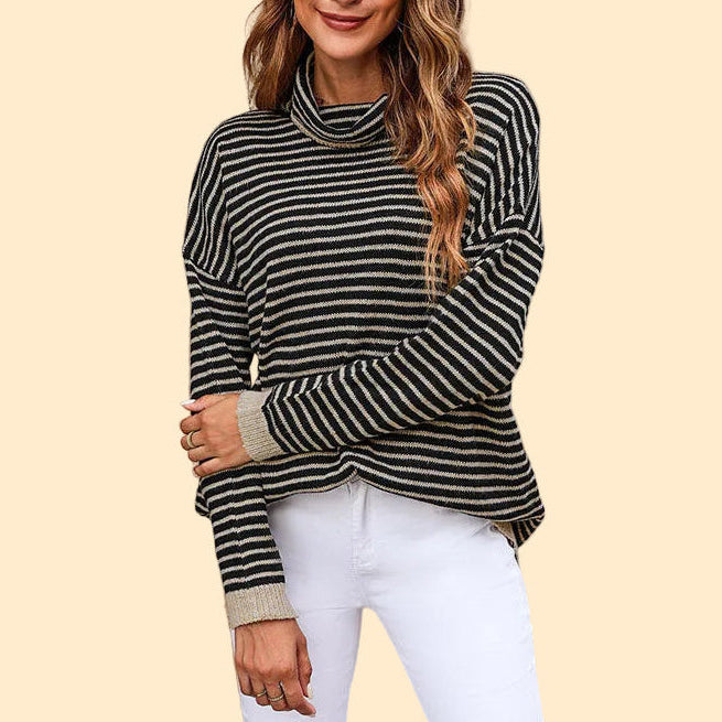 Knitted Wool-Blend Women’s Sweater with Turtleneck