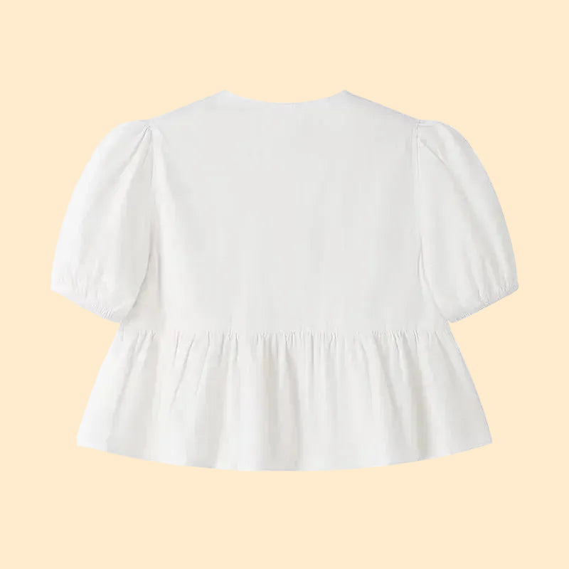 Pofmouwen Top met Strikdetail voor Dames