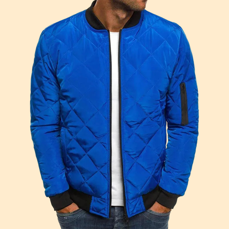 Heren Bomber-Jas met Ruitpatroon