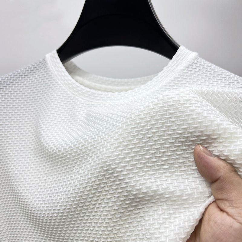 Sculpted Weave Crew Neck Tee