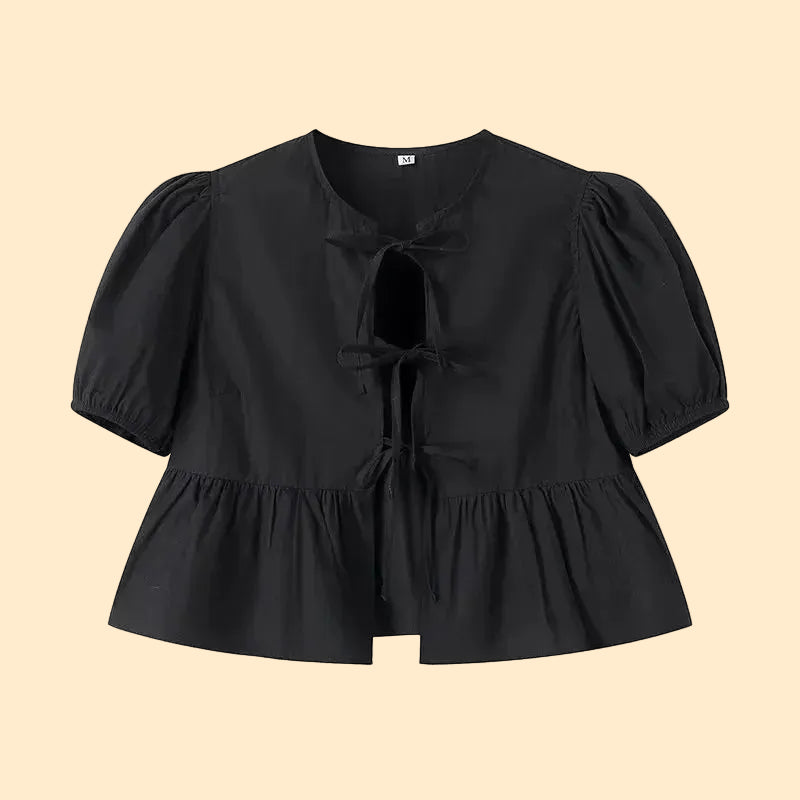 Pofmouwen Top met Strikdetail voor Dames