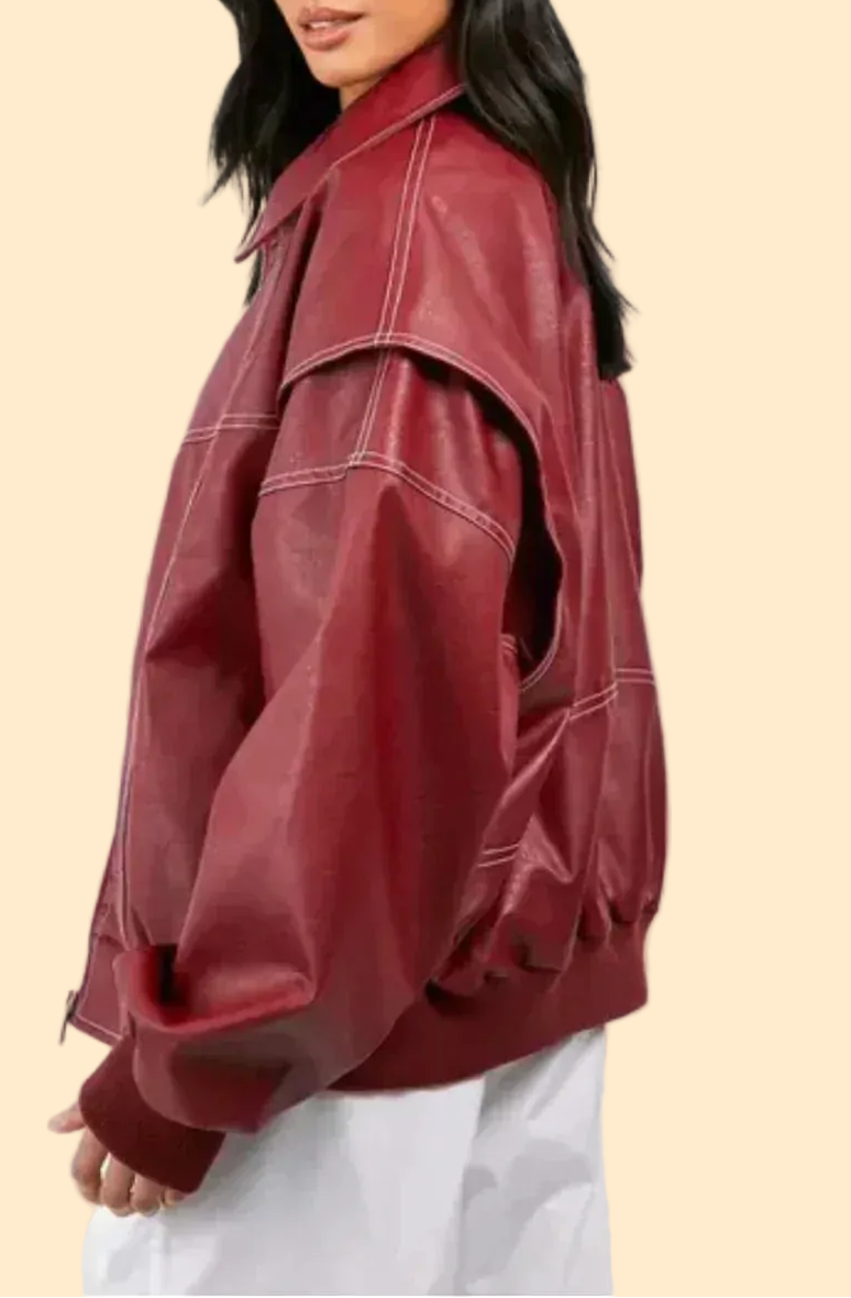 Trendy Oversized Leren Jas