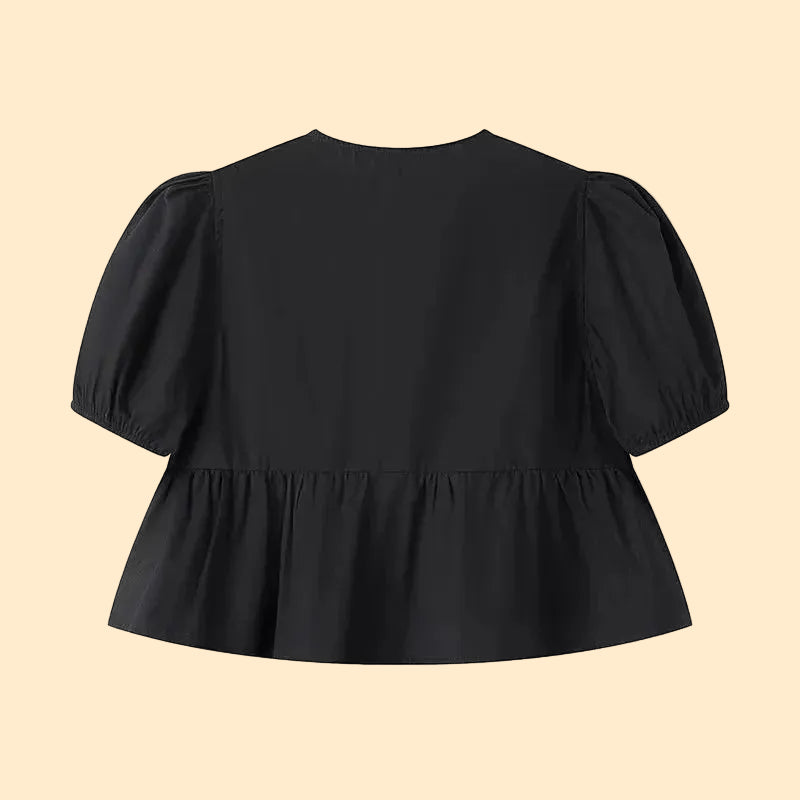 Pofmouwen Top met Strikdetail voor Dames