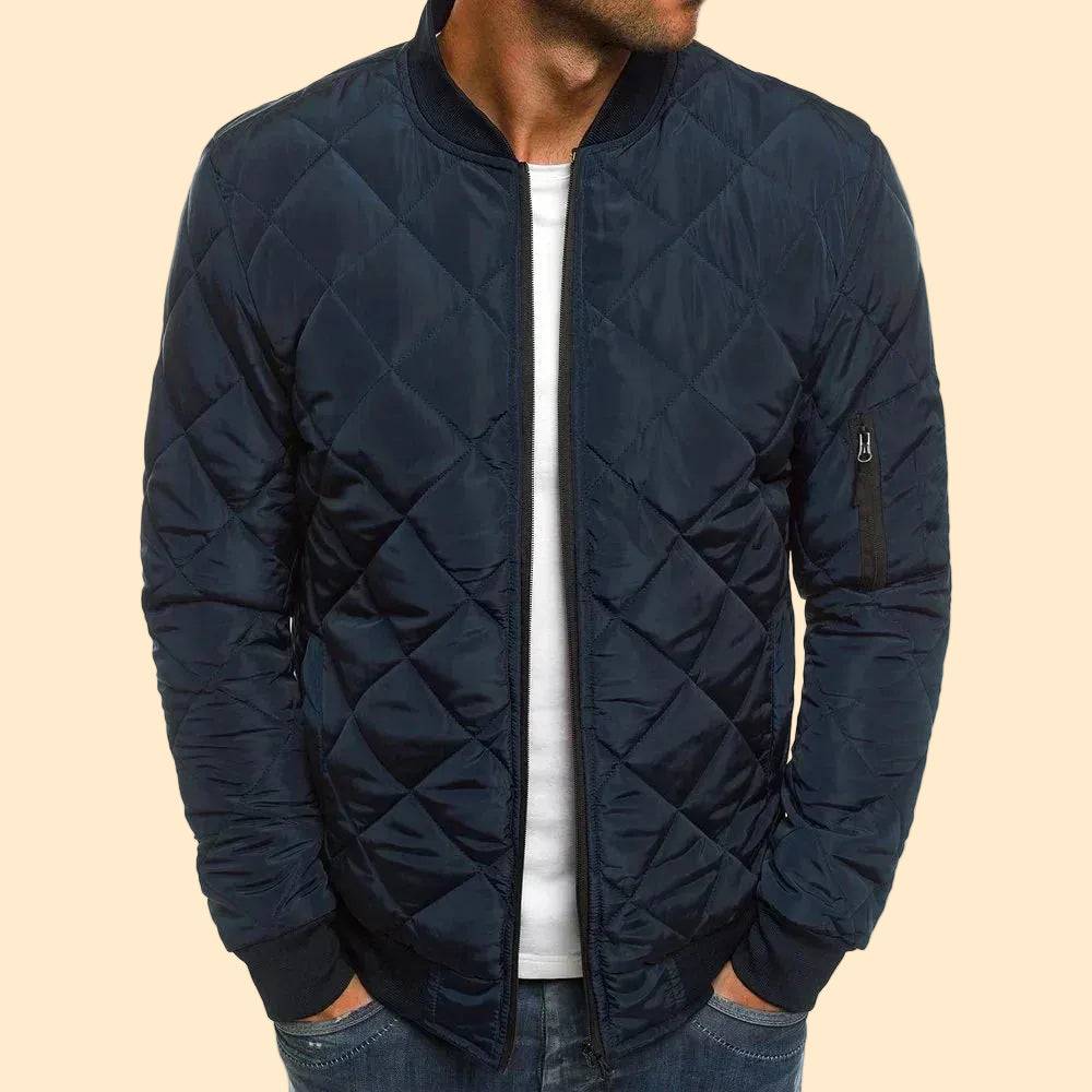 Heren Bomber-Jas met Ruitpatroon