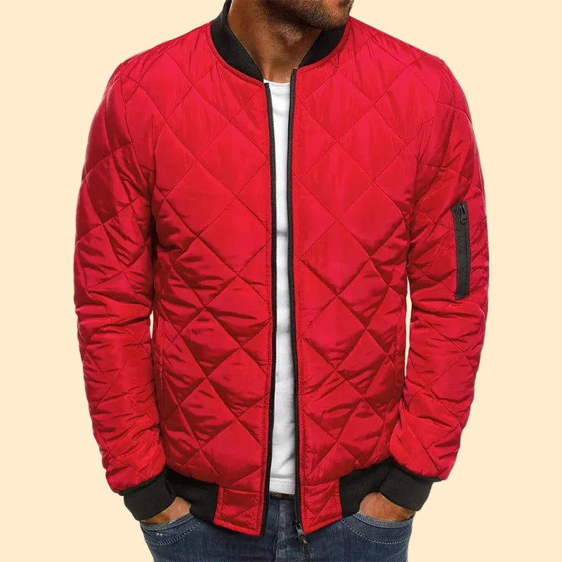 Heren Bomber-Jas met Ruitpatroon