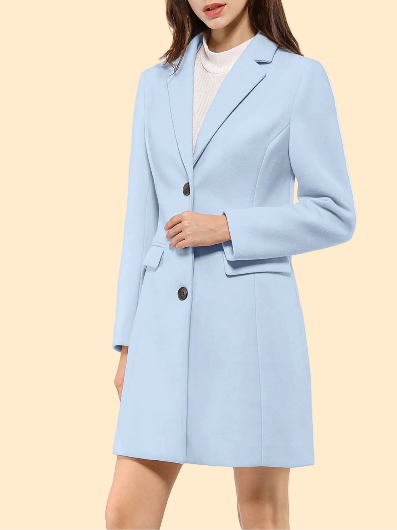 Chique Dames Mantel Jas met Reverskraag en Knopen