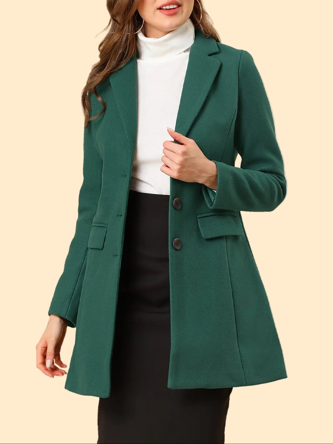 Chique Dames Mantel Jas met Reverskraag en Knopen