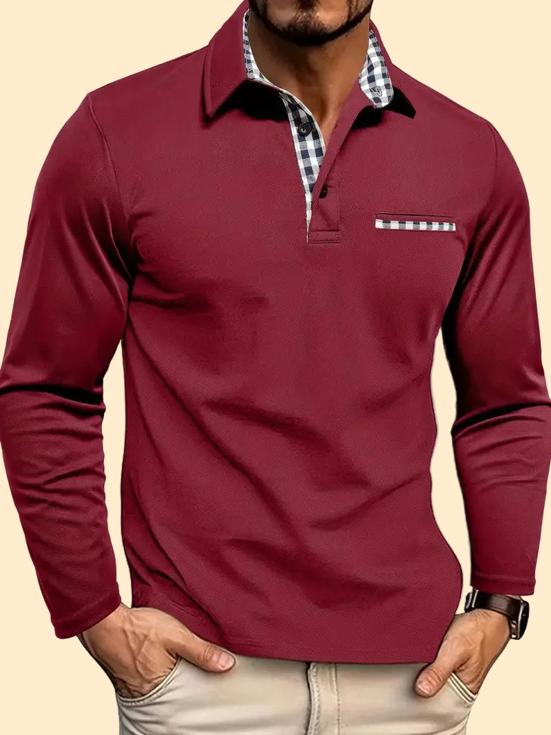 Casual Men's Long Sleeve Polo