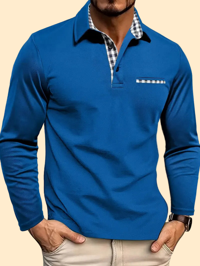 Casual Men's Long Sleeve Polo
