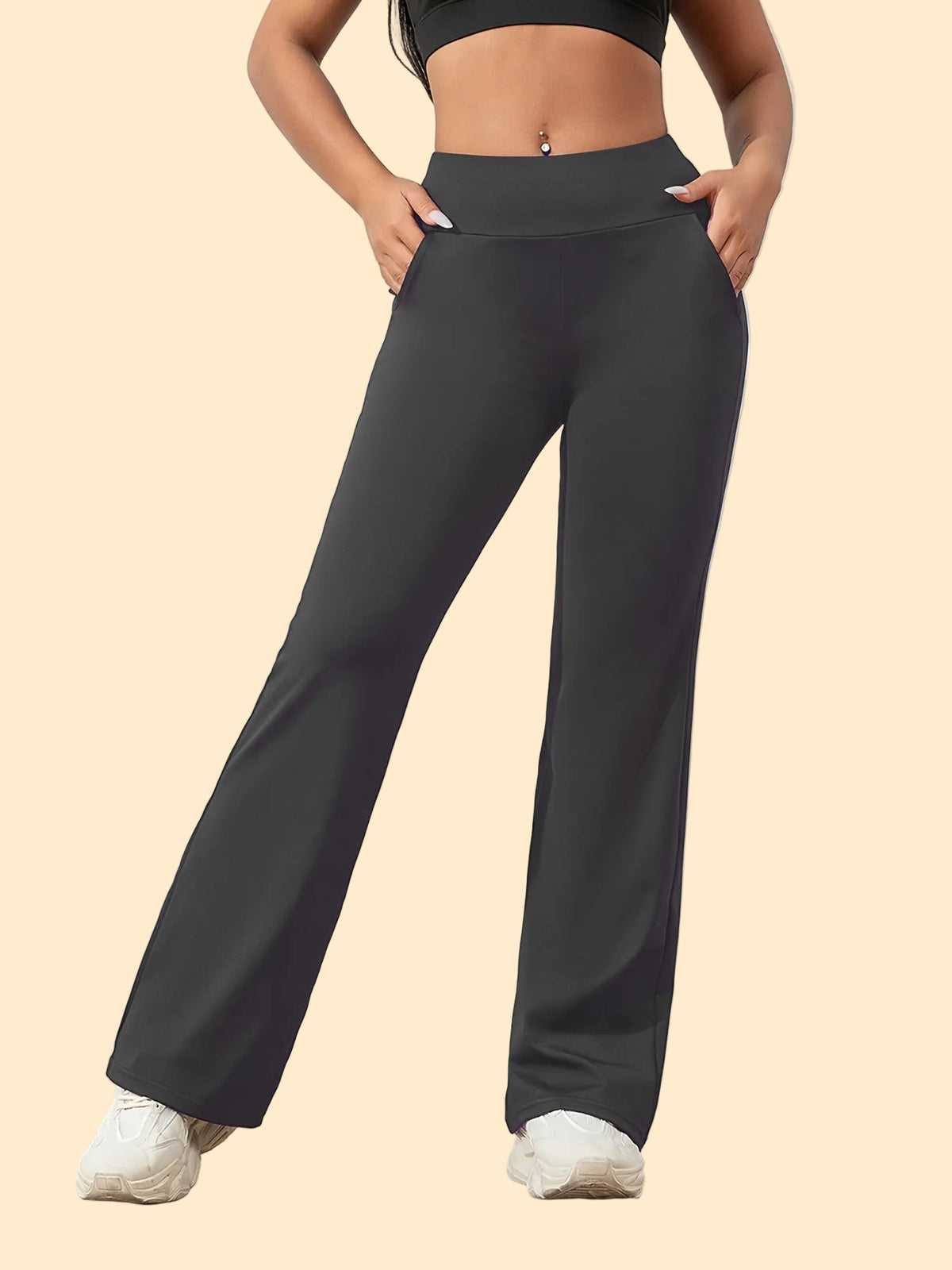 Comfy Stretch High-Waisted Flared Pants