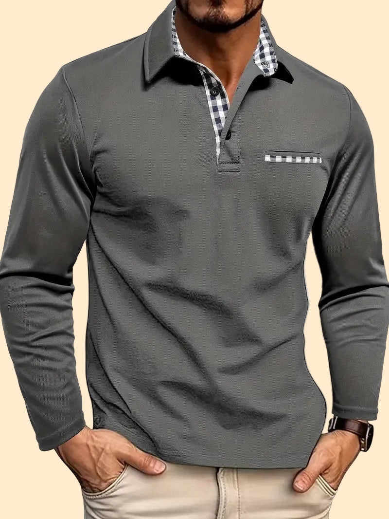 Casual Men's Long Sleeve Polo