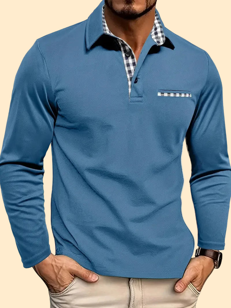 Casual Men's Long Sleeve Polo