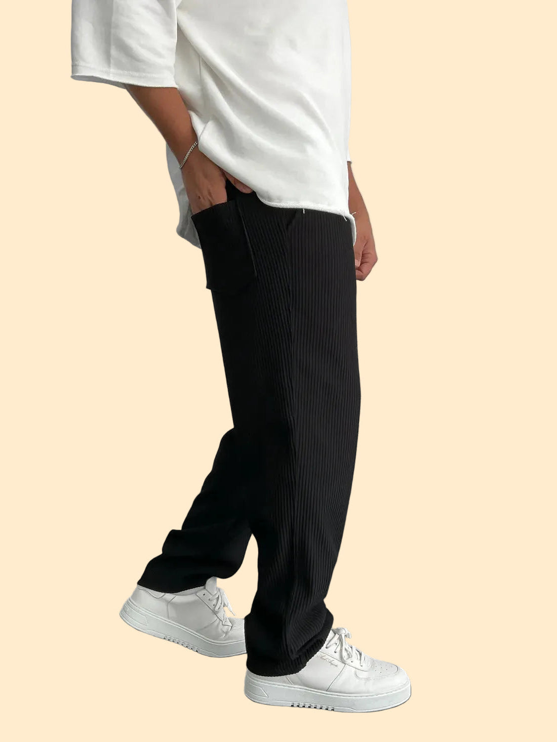 Heren Corduroy Broek - Relaxed fit met ribstructuur