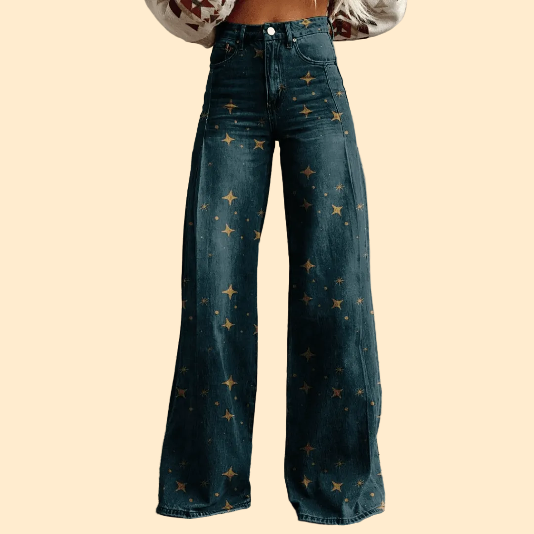 Boho Vintage Flared Jeans