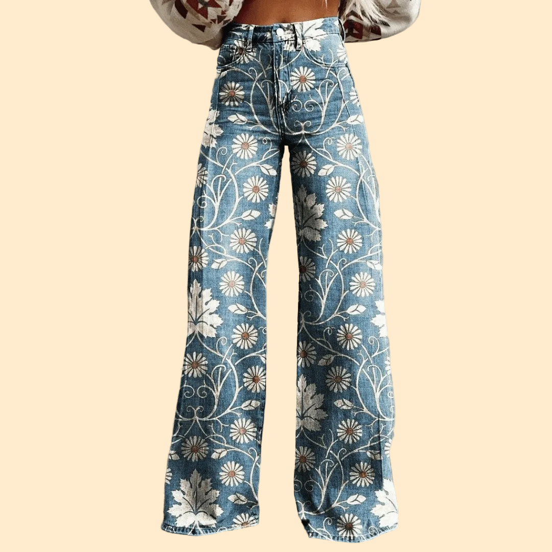 Boho Vintage Flared Jeans