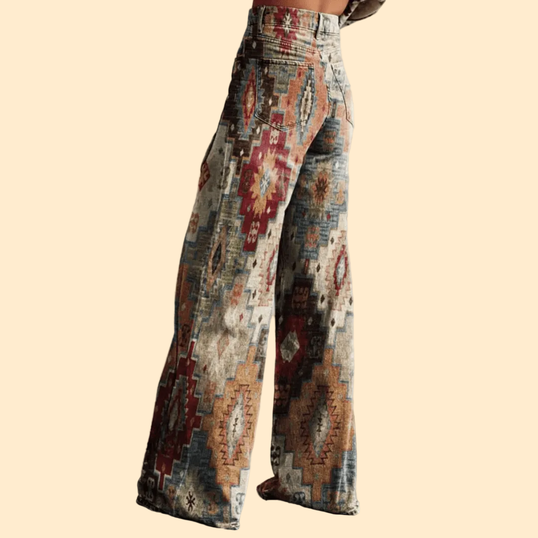 Boho Vintage Flared Jeans