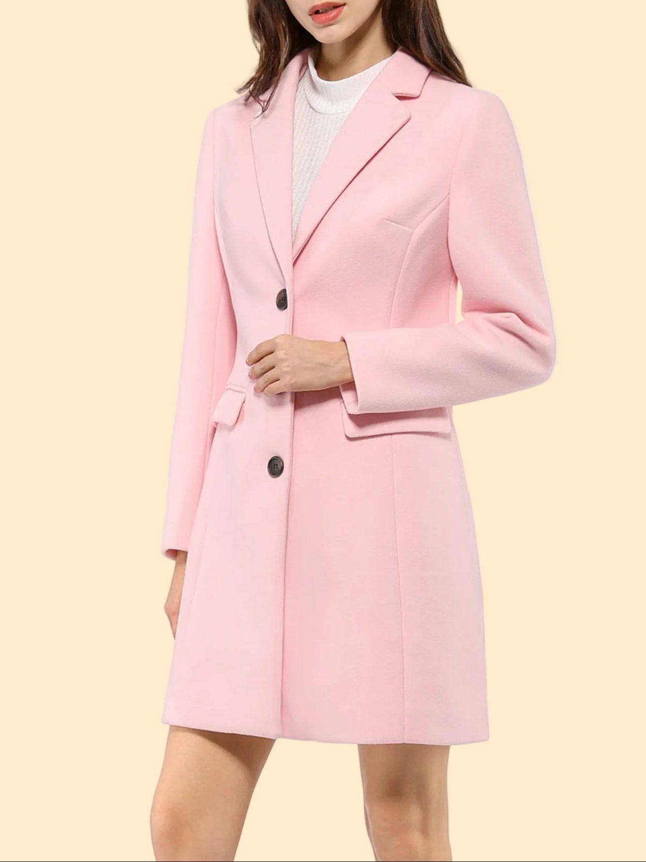 Chique Dames Mantel Jas met Reverskraag en Knopen
