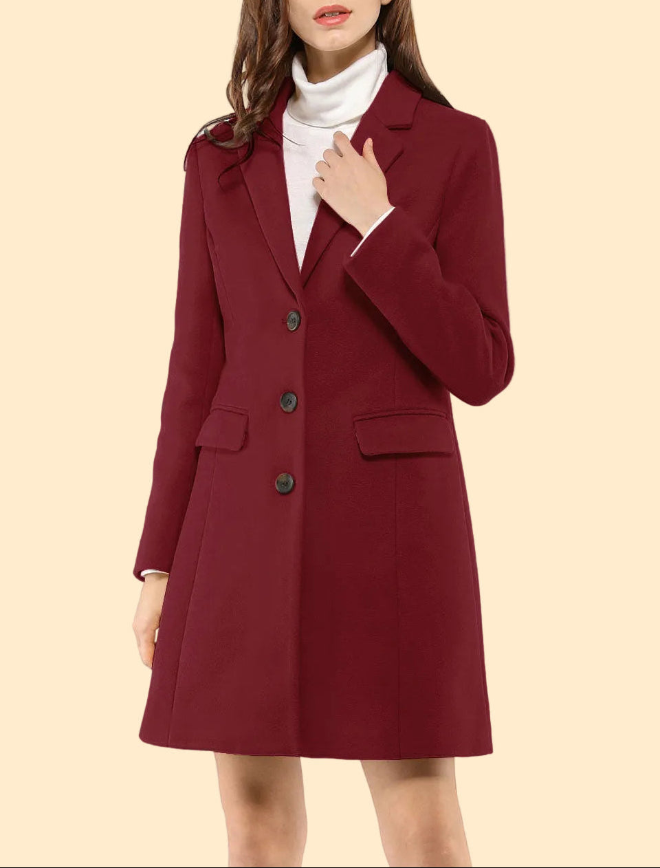 Chique Dames Mantel Jas met Reverskraag en Knopen