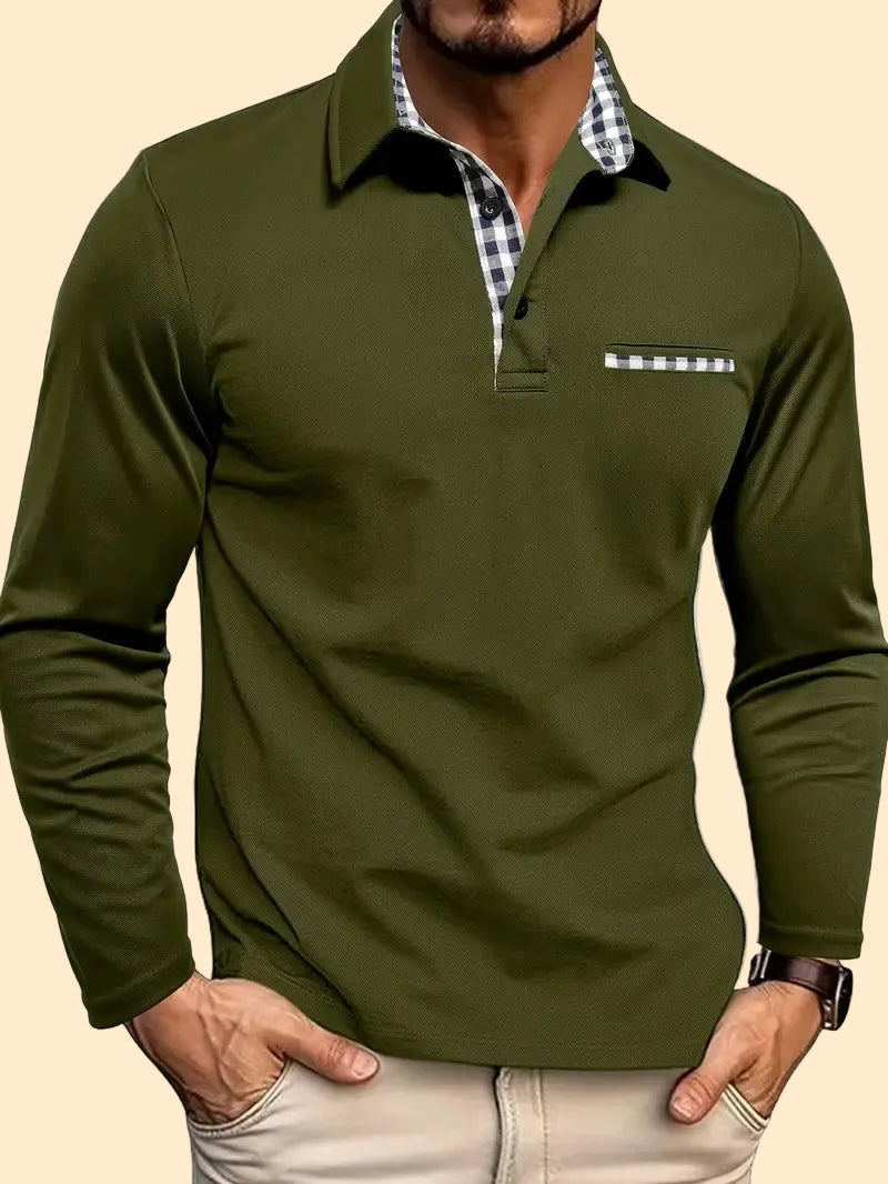 Casual Men's Long Sleeve Polo