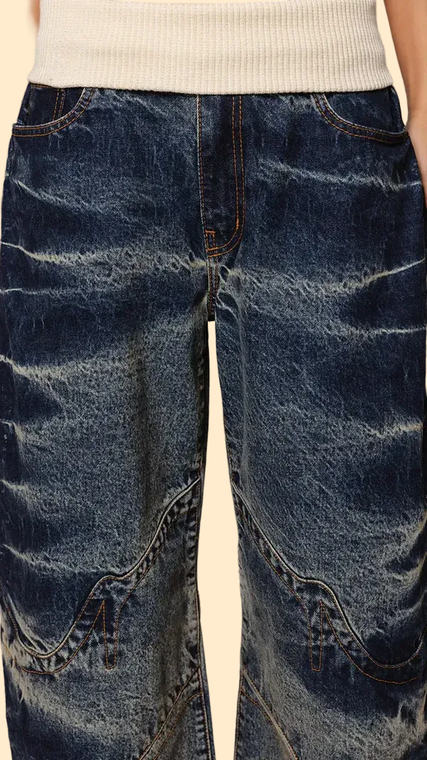 Tide Fade Fold-Over Jeans